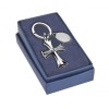 Silver Plated Keyring with Cross Motif