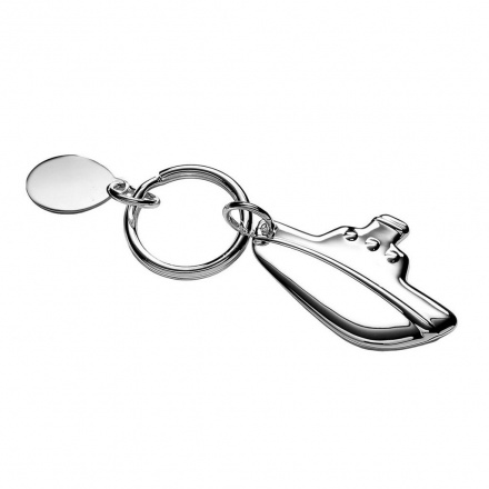 Silver Plated Keyring with Ship Pendant