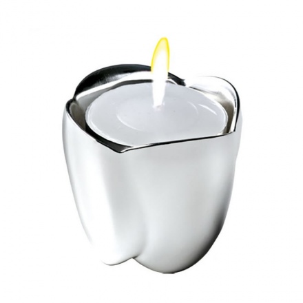 Silver Plated Flower Design Tealight Candle Holder
