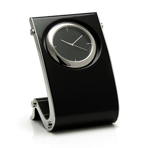 Black Gloss Finish Wave Design Clock
