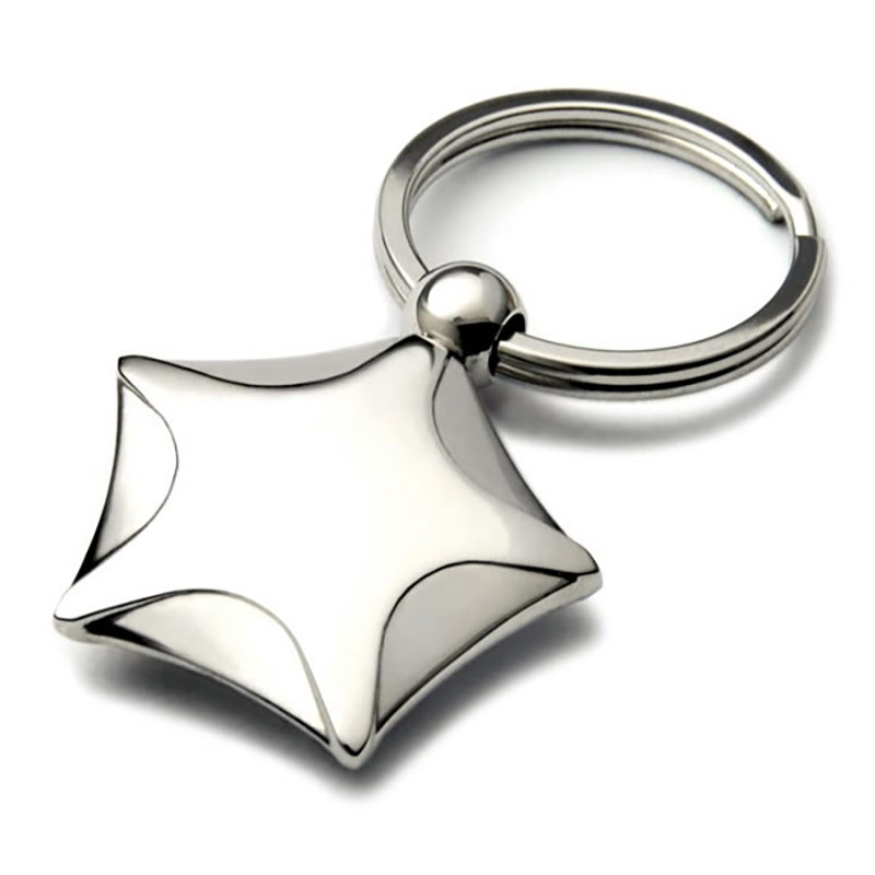 Nickel Plated Star Keyring Business Gifts Supplier