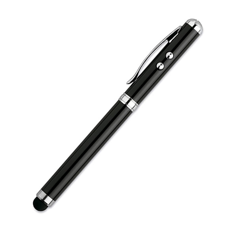 Black Multifunction Pen with Light, Laser Pointer and Stylus Business