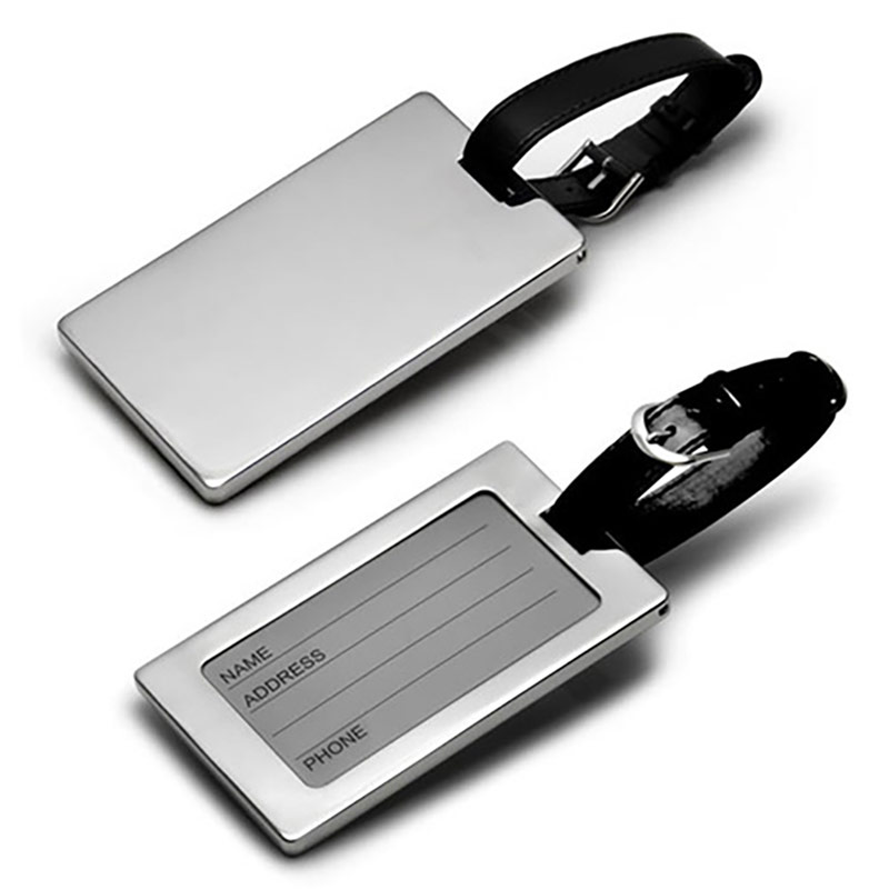 Leather and Silver Plated Luggage Tag Business Gifts Supplier