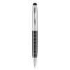 Averell Stylus Ballpoint Pen in Striped Black & Silver