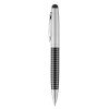 Averell Stylus Ballpoint Pen in Striped Black & Silver