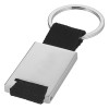Promotional Rectangular Keyring in Silver with Black Webbing