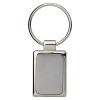 Promotional Rectangular Metal Keychain in Silver Colour