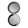 Circular Pocket Mirror in Black PU Leather Cover