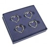 Silver Heart Shape Napkin Rings Set of 4