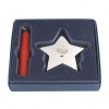 Silver Plated Five Point Star Base Candle Holder with Candle