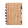 Bamboo Cover Spiral Notebook with Bamboo Ballpoint Pen