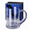 Boxed Clear Crystal Tankard with Curved Handle