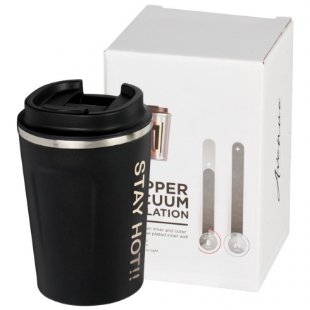 Tasse de voyage sous vide en cuivre 360 ml, noir mat