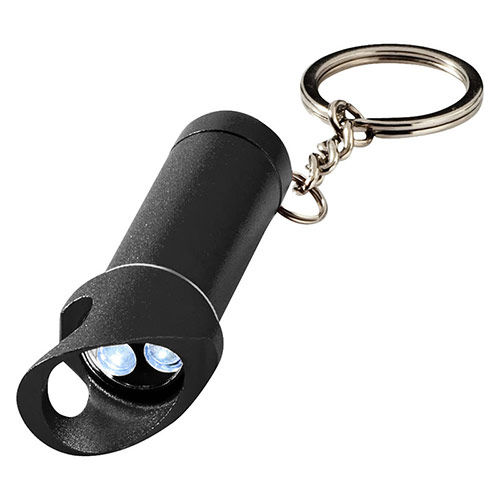 Black Aluminum Keyfob with Light & Bottle Opener