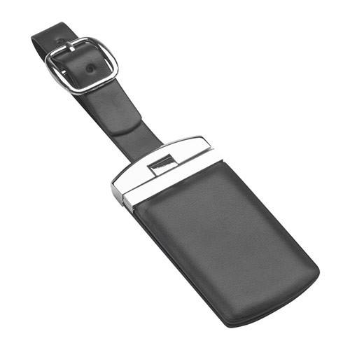 Étiquette de bagage Twist Top en cuir et métal