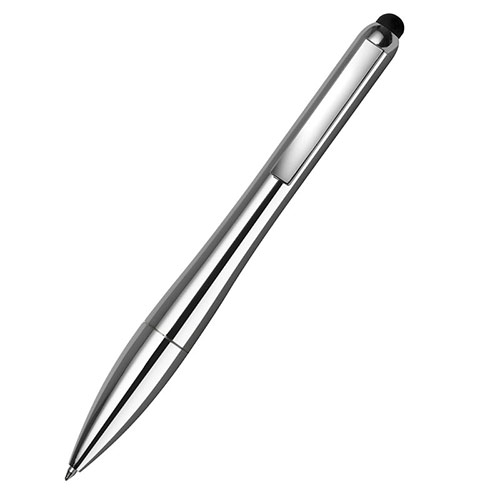 Promotional Silver Ballpen with Smartphone Stylus