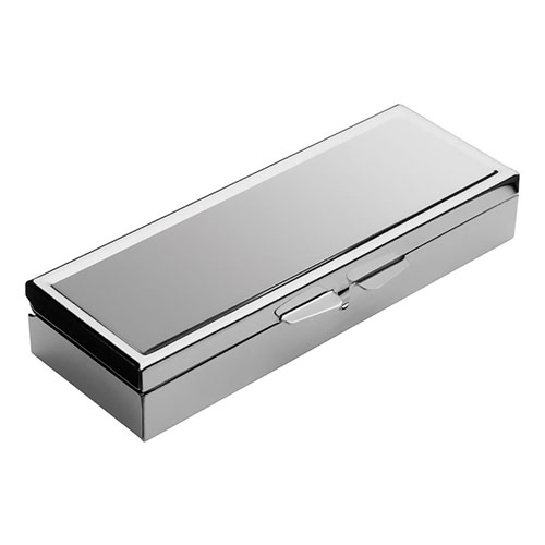 Metal 3 Compartment Pill Box with Silver Finish