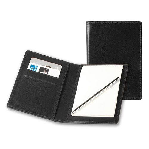Belluno Leather Pocket Jotter with Card Pockets and Pen