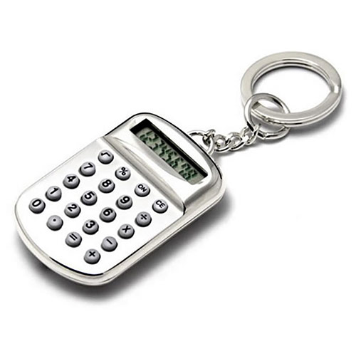 Silver Plated Keyring with Calculator