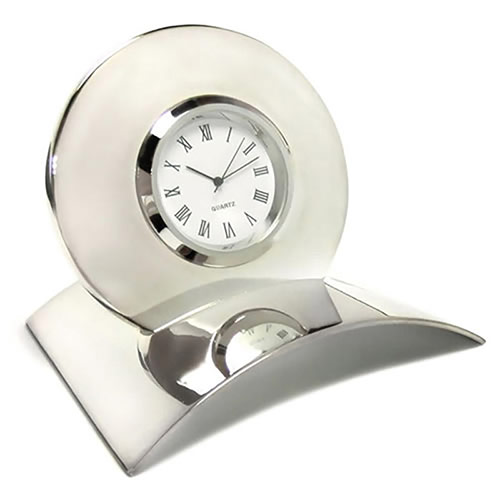 Silver Plated 'Rondo' Desk Clocks