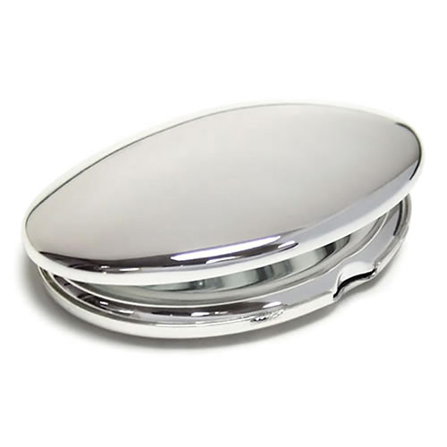 Silver Plated Oval Purse Mirrors