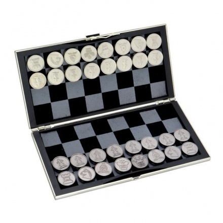 Silver Plated Travel Chess Game