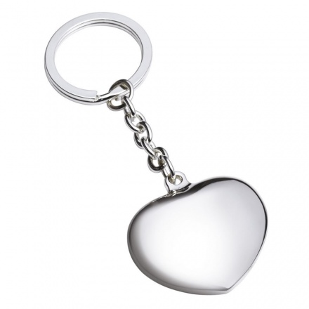 Silver Plated Keyring with Heart Pendant