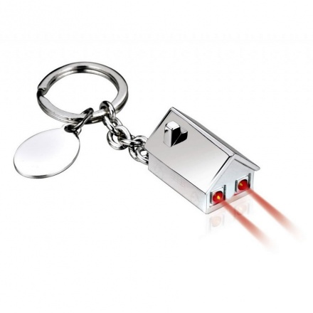 Silver Plated House Shape Keyring with Lights