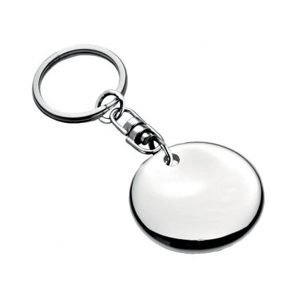 Round Silver Plated Keyring with Twist Chain