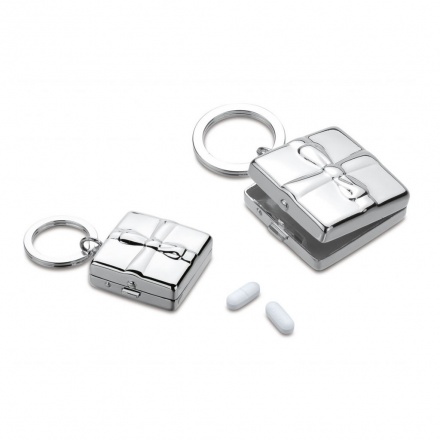 Silver Plated Keyring with Pill Box