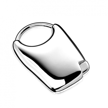 Silver Plated Keyring with Click Button
