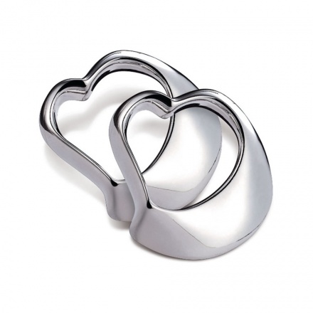 Silver Heart Shape Napkin Rings Set of 2