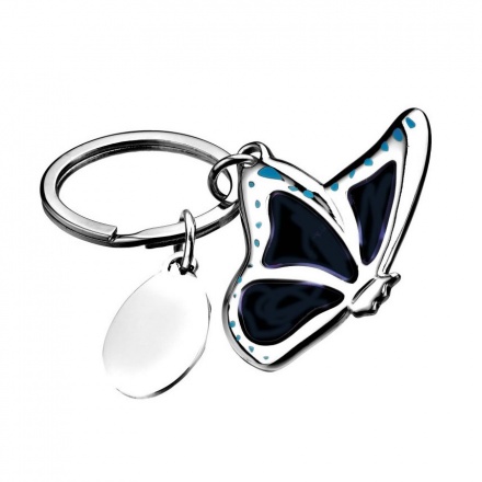 Silver Plated Butterfly Keyring
