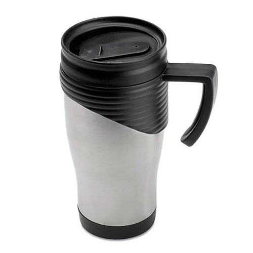 Promotional Travel Mug with Black Trim