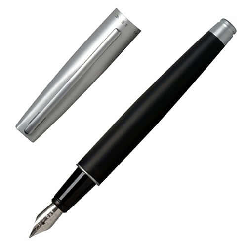 Designer Matt Black & Silver Ink Pen
