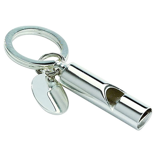 Silver Plated Keyring with Whistle