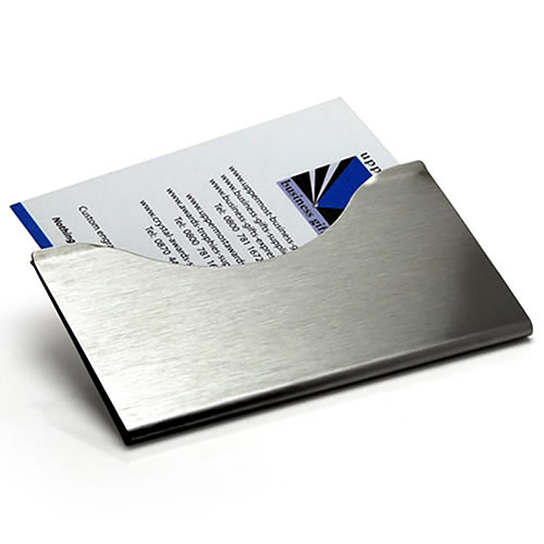 Brushed Steel Business Card Case