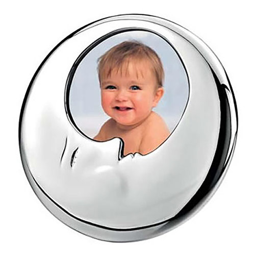 Silver Moon Face Photo Frame