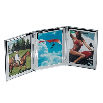 Silver Plated Folding Triple Photo Frames