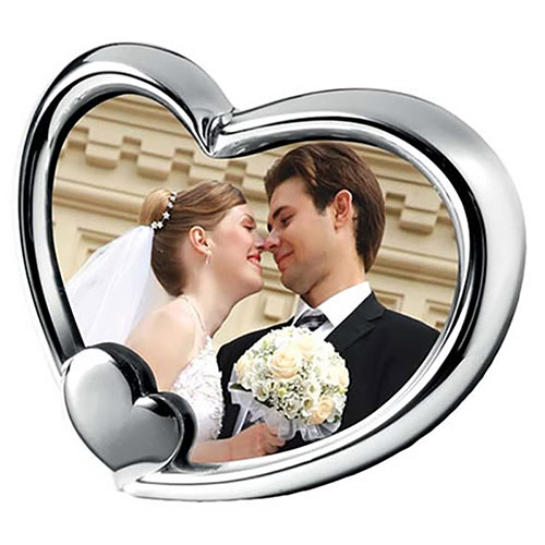 Silver Heart Shape Photo Frame