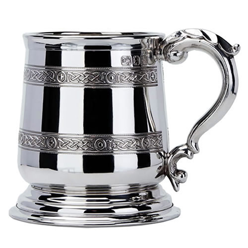 Pewter Tankard with Celtic Bands