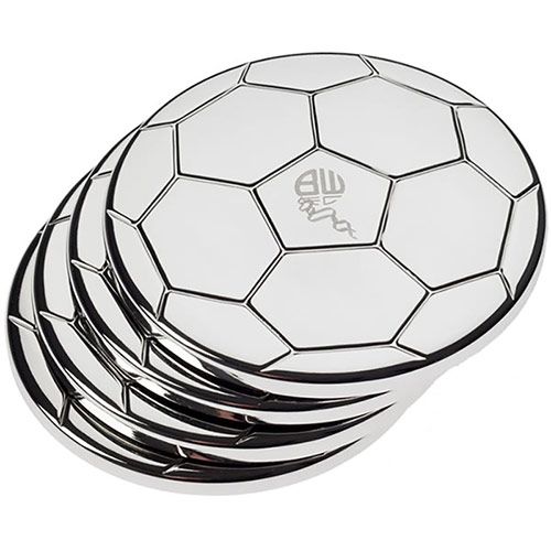 Set of 4 Silver Plated Football Coasters