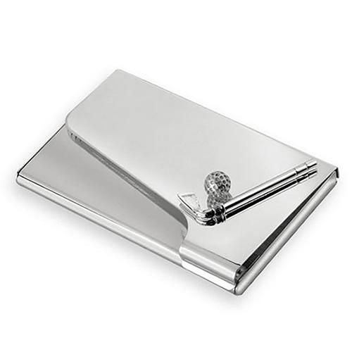 Silver Plated Golf Business Cards Case