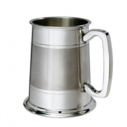 Satin Band 1PT Pewter Tankard