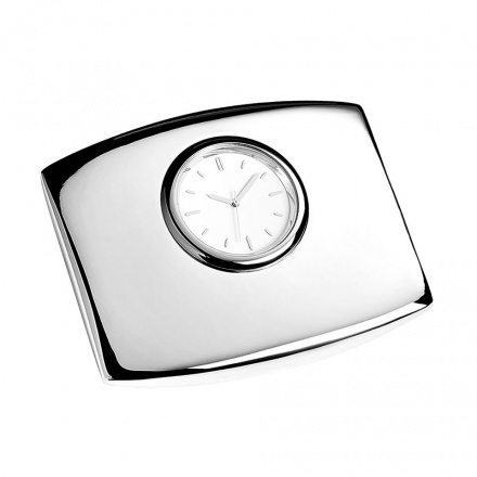 Silver Plated Desktop Clock in Luxury Box