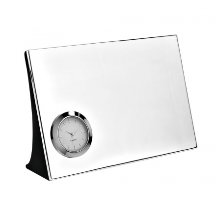 Silver Plated Desktop Clock Rectangle