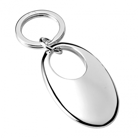 Silver Plated Oval Pendant Keyring