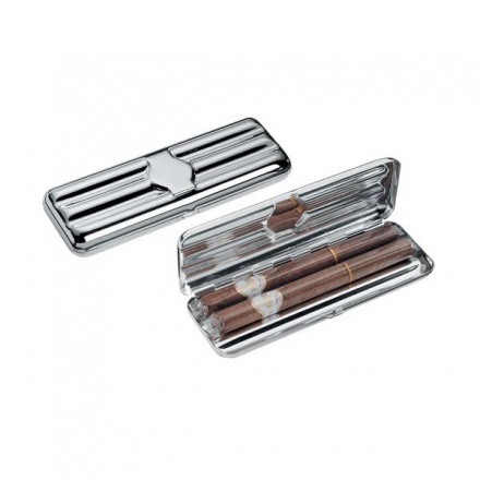 Silver Plated Triple Cigar Case