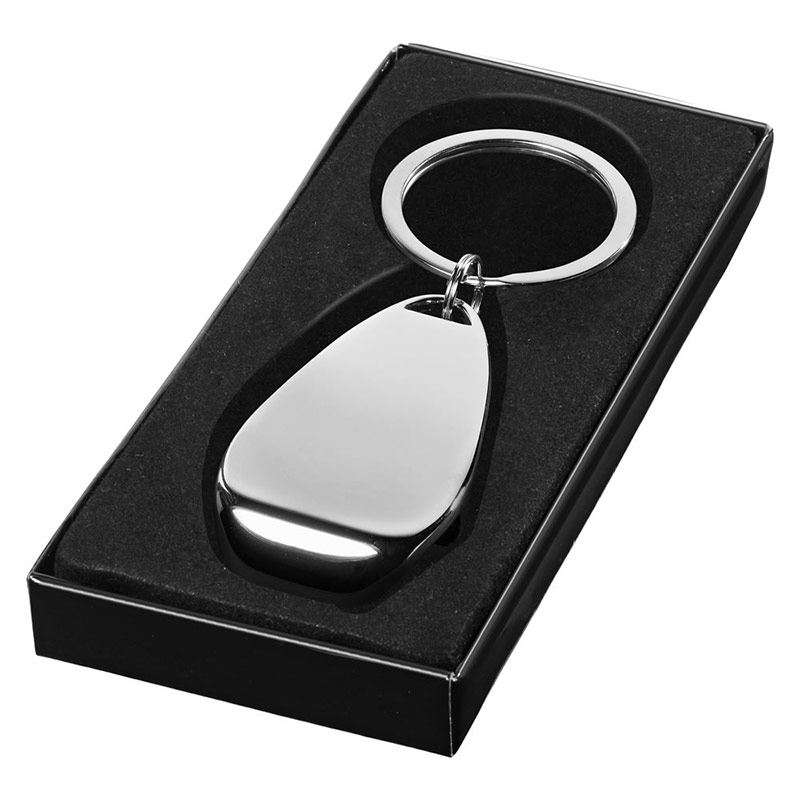 Promotional Oval Silver Metal Bottle Opener Keychain