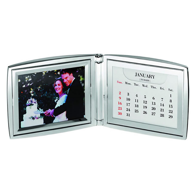 Silver Photo Frame with Perpetual Calendar